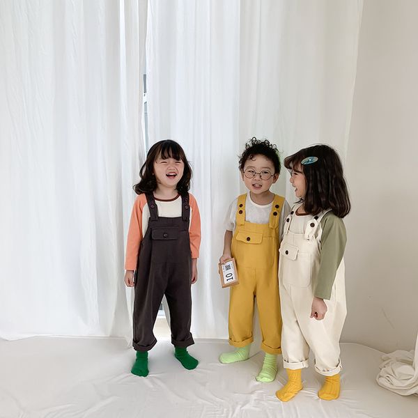 spring new arrival korean style cotton casual fashion all-match suspender long pants with pockets for cute baby girls and boys y200704, Blue
spring new arrival korean style cotton casual fashion all-match suspender long pants with pockets for cute baby girls and boys y200704, Blue