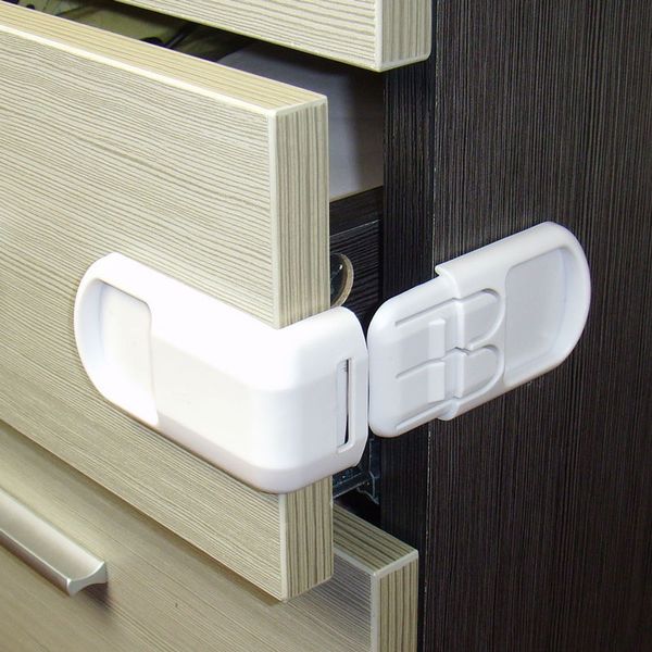 6.8*4cm Kids Right Angle Security Drawer Latches Cabinet Refrigerators Locks Child Safety Baby Protection For Children Ing