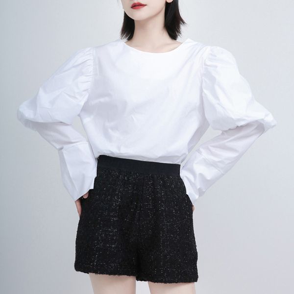 women white temperament blouse new round neck long puff sleeve loose fit shirt fashion tide spring autumn 2020
women white temperament blouse new round neck long puff sleeve loose fit shirt fashion tide spring autumn 2020