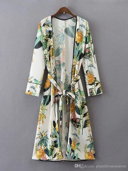 fashion floral printed kimono blouses shirt women split kimono japanese long cardigan summer bohemian beach belt sashes casual blouses hot, White 
fashion floral printed kimono blouses shirt women split kimono japanese long cardigan summer bohemian beach belt sashes casual blouses hot, White