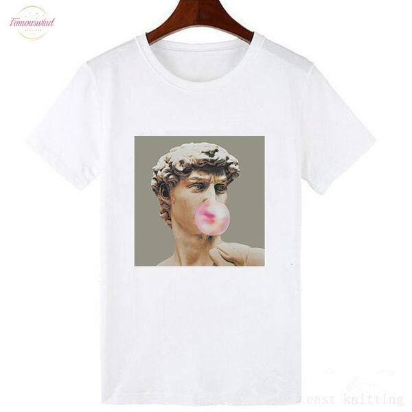 new fashion david michelangelo printed t shirt statue bubble gum chewing gum print fun harajuku t shirt, White
new fashion david michelangelo printed t shirt statue bubble gum chewing gum print fun harajuku t shirt, White