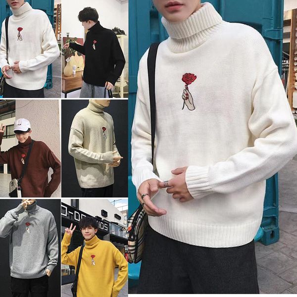 winter thick turtleneck sweater men warm fashion flower embroidery knitted pullover mens wild loose male sweter clothes -3xl, White;black
winter thick turtleneck sweater men warm fashion flower embroidery knitted pullover mens wild loose male sweter clothes -3xl, White;black