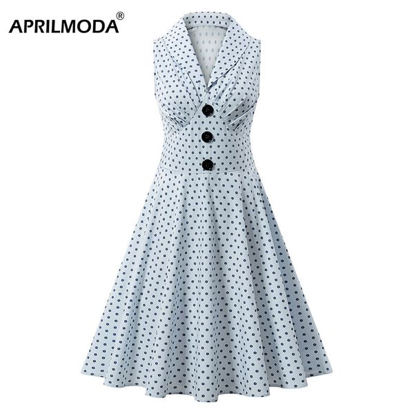 sleeveless summer women hepburn 50s dress polka dot printed turn down collor sundress with button pin up a-line party dresses, Black;gray
sleeveless summer women hepburn 50s dress polka dot printed turn down collor sundress with button pin up a-line party dresses, Black;gray