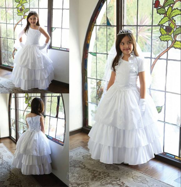 elegant taffeta flower girl dresses for wedding with jacket one shoulder layered lace two in one princess ball gown wedding dresses for kids, White;blue
elegant taffeta flower girl dresses for wedding with jacket one shoulder layered lace two in one princess ball gown wedding dresses for kids, White;blue