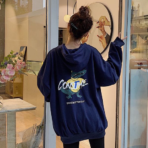 p shoot cartoon crocodile printed loose-fit autumn thin long sleeve hoodie women's harajuku-style, Black
p shoot cartoon crocodile printed loose-fit autumn thin long sleeve hoodie women's harajuku-style, Black