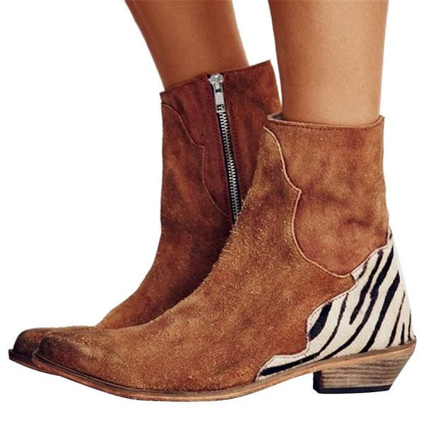 heflashor women winter flock ankle boots flat square heel pointed toe boots zebra pattern women ankle zebra zip lady, Black
heflashor women winter flock ankle boots flat square heel pointed toe boots zebra pattern women ankle zebra zip lady, Black