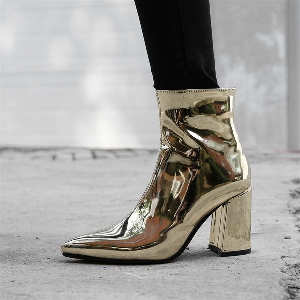 2018 fashion winter wedding shoes block high heel ladies shoes women gold silver black bling patent leather ankle boots
2018 fashion winter wedding shoes block high heel ladies shoes women gold silver black bling patent leather ankle boots