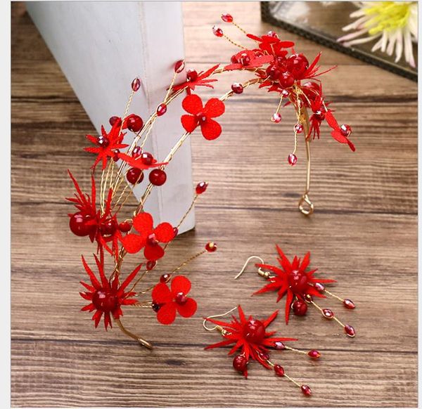 red flower bride hair hoop earrings set wedding dress hair jewelry exquisite crystal hair hoop, Slivery;golden
red flower bride hair hoop earrings set wedding dress hair jewelry exquisite crystal hair hoop, Slivery;golden