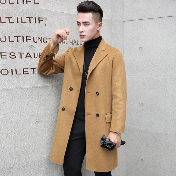 hand made pure 100% wool coat men medium long turn down collar double breasted woolen trench outerwear, Black
hand made pure 100% wool coat men medium long turn down collar double breasted woolen trench outerwear, Black