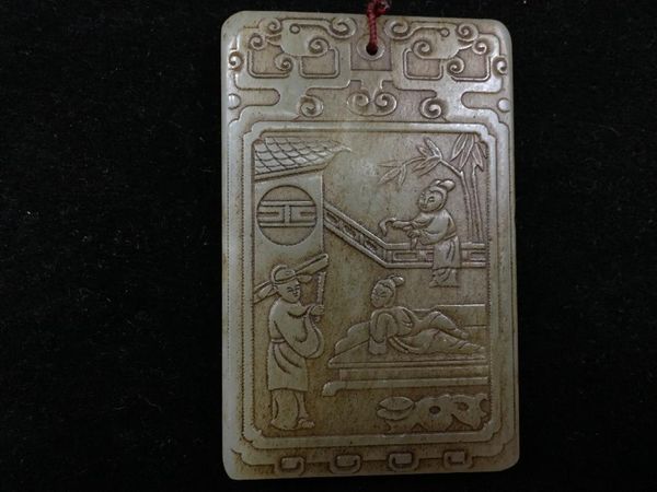 ming and qing dynasties antique jade antique old hetian white jade old goods fine ancient pendant hp09#, Silver
ming and qing dynasties antique jade antique old hetian white jade old goods fine ancient pendant hp09#, Silver