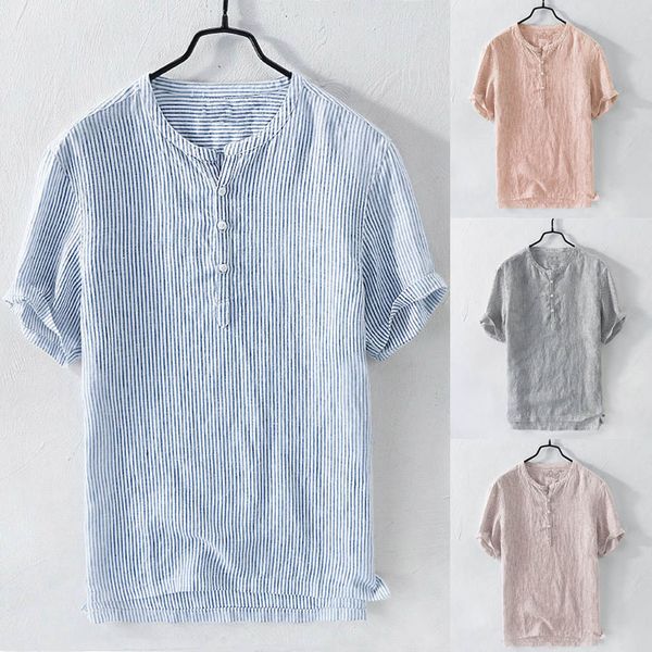 

new arrivals summer fashion men shirts cool thin breathable stripe button cotton shirt mens short sleeve high quality, White;black