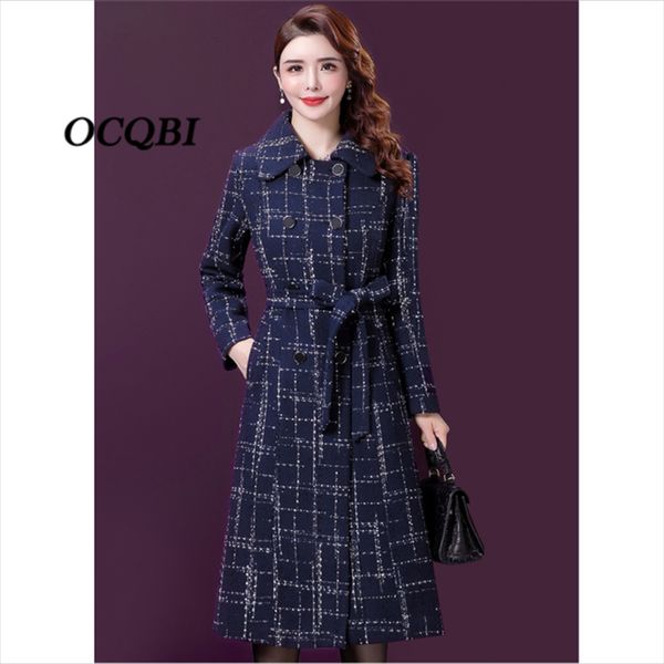 plu size long coat 2019 women winter wool coat plaid elegant fashion vintage korean cashmere, Black
plu size long coat 2019 women winter wool coat plaid elegant fashion vintage korean cashmere, Black