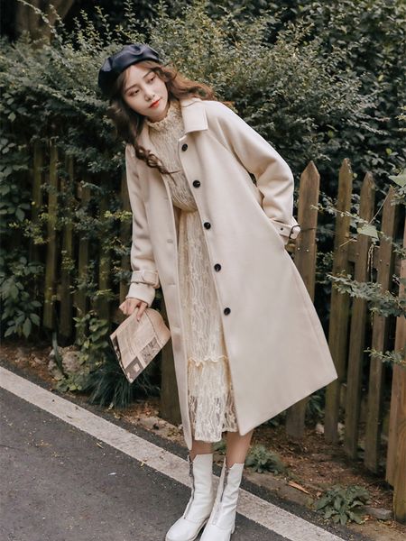 new winter korean of hepburn style fashionable woolen coat over the knee 2019 popular woolen coat female long section, Black
new winter korean of hepburn style fashionable woolen coat over the knee 2019 popular woolen coat female long section, Black