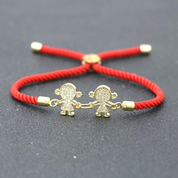 charm cute copper inlay zircon crystal two boys two girls bracelet lucky red rope thread adjustable bracelets for women jewelry, Golden;silver
charm cute copper inlay zircon crystal two boys two girls bracelet lucky red rope thread adjustable bracelets for women jewelry, Golden;silver
