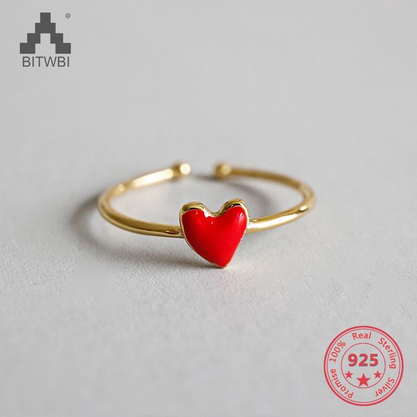 korea style 100% s925 sterling silver fashion cute resin red love heart opening ring female jewelry, Golden;silver
korea style 100% s925 sterling silver fashion cute resin red love heart opening ring female jewelry, Golden;silver