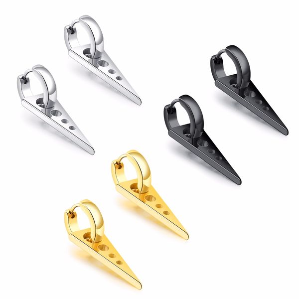punk vintage stainless steel hoop earrings for women men triangle pendant gold /black/steel color female daily jewelry gift, Golden;silver
punk vintage stainless steel hoop earrings for women men triangle pendant gold /black/steel color female daily jewelry gift, Golden;silver