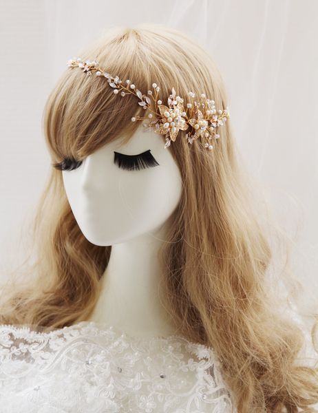 gold pure rhinestone pearl women headband for brides wedding hair accessories, White;golden
gold pure rhinestone pearl women headband for brides wedding hair accessories, White;golden
