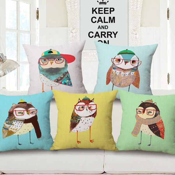 owl cotton pillow sofa cushion customized logo