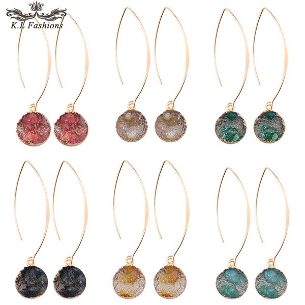 unique design round resin druzy pendant dangle earring for women girl fashion shell 6 colors gold plating hook drop earring jewelry gift, Silver
unique design round resin druzy pendant dangle earring for women girl fashion shell 6 colors gold plating hook drop earring jewelry gift, Silver