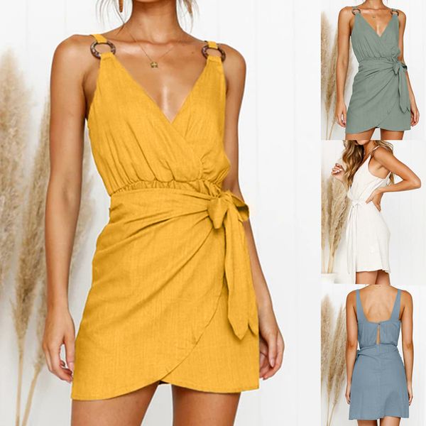 summer dress 2019 fashion women's v-neck bow sling sleeveless casual one-piece slim dress vintage vestidos robe femme, Black;gray
summer dress 2019 fashion women's v-neck bow sling sleeveless casual one-piece slim dress vintage vestidos robe femme, Black;gray
