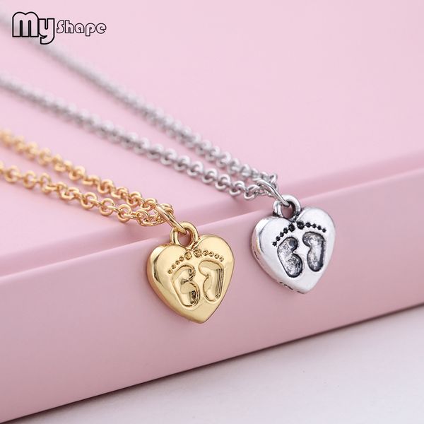 my shape heart cute footprint necklace antique silvery love pendant necklaces baby commemorative gift for mother father 2019, Silver
my shape heart cute footprint necklace antique silvery love pendant necklaces baby commemorative gift for mother father 2019, Silver