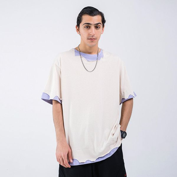 male fashion vintage loose tee shirts couple streetwear hip hop tshirt men broken splice collar short sleeve t-shirt, White;black
male fashion vintage loose tee shirts couple streetwear hip hop tshirt men broken splice collar short sleeve t-shirt, White;black