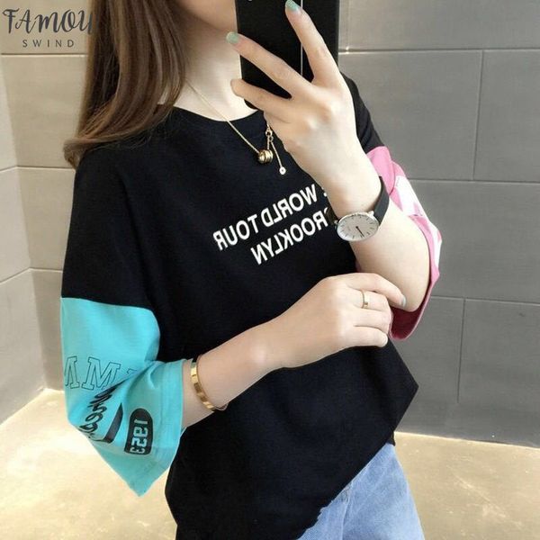 korean ulzzang t shirt for women summer harajuku letter stitching half sleeve tshirt schoolgirl preppy style clothes, White
korean ulzzang t shirt for women summer harajuku letter stitching half sleeve tshirt schoolgirl preppy style clothes, White