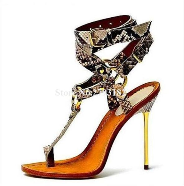 design women snake leather metal stiletto heel gladiator sandals strap cross clip-to buckles high heel sandals, Black
design women snake leather metal stiletto heel gladiator sandals strap cross clip-to buckles high heel sandals, Black