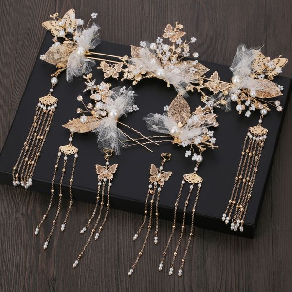 2019 new dragon and phoenix jewelry bride headdress chinese phoenix crown wedding antique hair accessories set, Golden;white
2019 new dragon and phoenix jewelry bride headdress chinese phoenix crown wedding antique hair accessories set, Golden;white