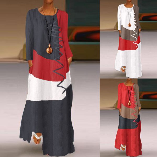 zanzea 2019 womens autumn sundress stitching maxi dress casual long sleeve tunic vestidos female cotton linen robe plus size, Black;gray
zanzea 2019 womens autumn sundress stitching maxi dress casual long sleeve tunic vestidos female cotton linen robe plus size, Black;gray