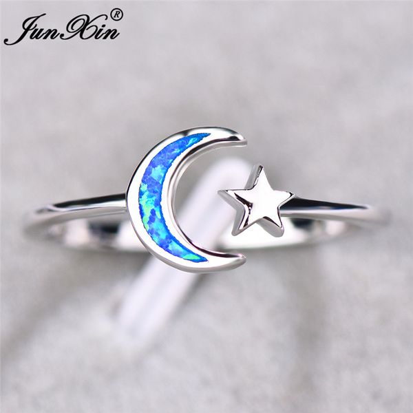 boho female moon star finger ring fashion 925 sterling silver white blue fire opal ring promise open engagement rings for women, Slivery;golden
boho female moon star finger ring fashion 925 sterling silver white blue fire opal ring promise open engagement rings for women, Slivery;golden
