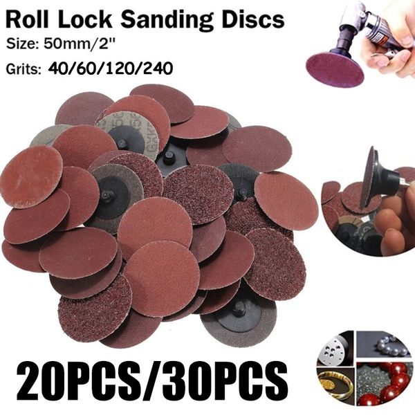 30/20pcs 50mm 40/60/120/240 grit polishing cleaning pad sanding discs sandpaper