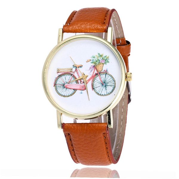 cute bicycle pattern women's bracelet watches leather strap quartz wristwatch for kids gifts ladies dress watches clock new, Slivery;brown
cute bicycle pattern women's bracelet watches leather strap quartz wristwatch for kids gifts ladies dress watches clock new, Slivery;brown