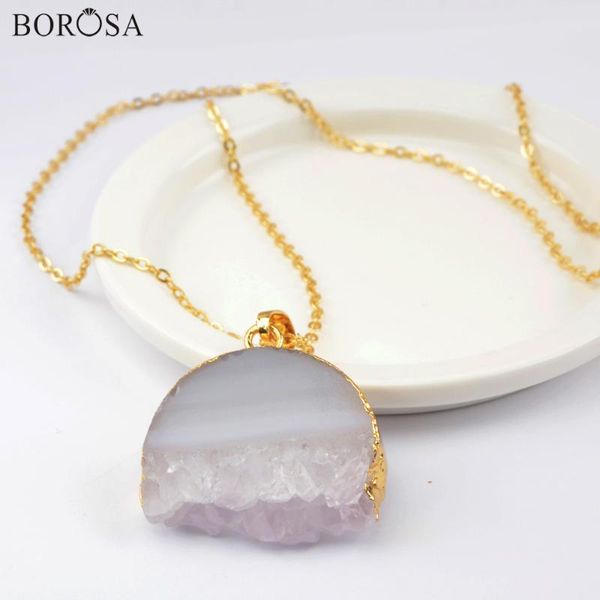 pendant necklaces borosa 5/10pcs 18" gold necklace half moon natural agate druzy g1962-n, Silver
pendant necklaces borosa 5/10pcs 18" gold necklace half moon natural agate druzy g1962-n, Silver