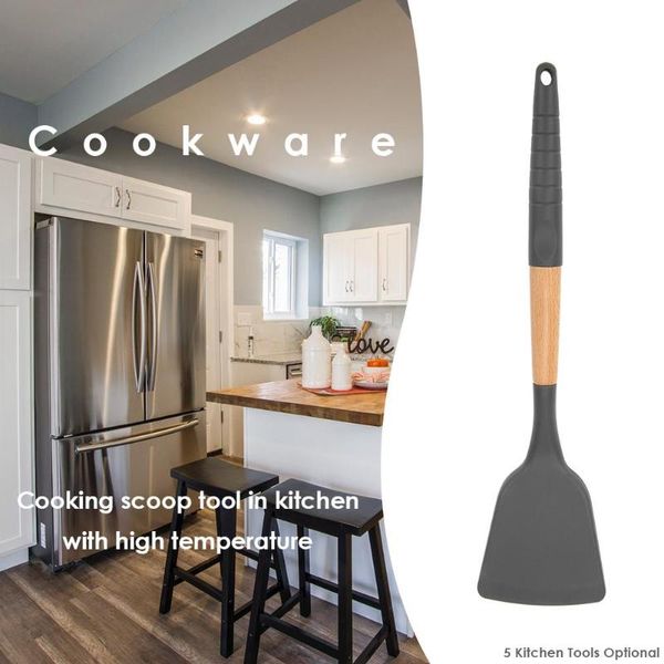 1pc kitchen utensil food grade silicone cooking tools with beech handle heat-resistant non-stick cookware kitchen tools gadgets
1pc kitchen utensil food grade silicone cooking tools with beech handle heat-resistant non-stick cookware kitchen tools gadgets