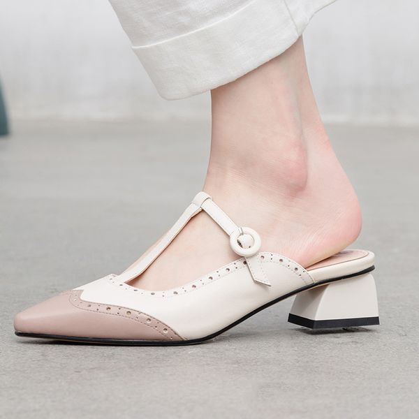 women's slippers fashion t-tied genuine leather mixed color mules comfortable med heels block heels women's summer shoes, Black
women's slippers fashion t-tied genuine leather mixed color mules comfortable med heels block heels women's summer shoes, Black