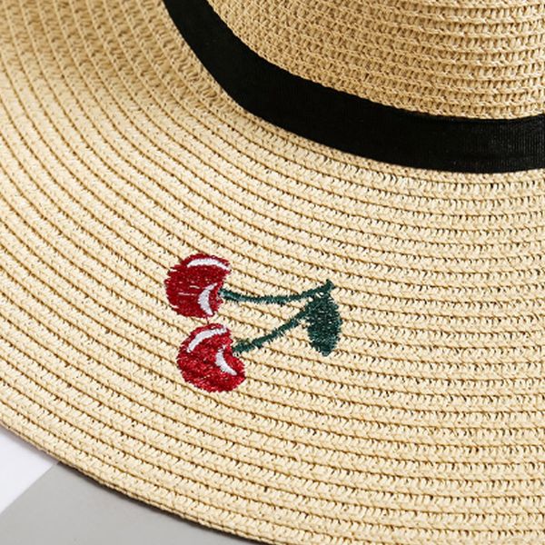 summer women's foldable sunscreen uv protection straw hat embroidery cherry lady beach sun hat, Blue;gray
summer women's foldable sunscreen uv protection straw hat embroidery cherry lady beach sun hat, Blue;gray