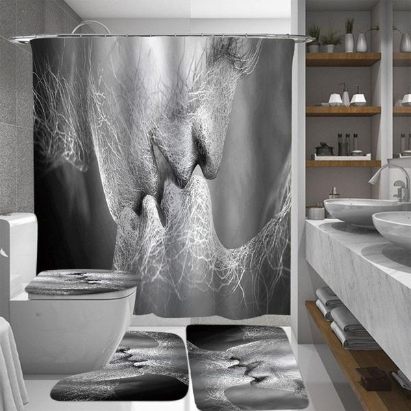 black & white love kiss abstract art curtains waterproof bathroom shower curtain anti-slip toilet seat mat floor mat rug set
black & white love kiss abstract art curtains waterproof bathroom shower curtain anti-slip toilet seat mat floor mat rug set