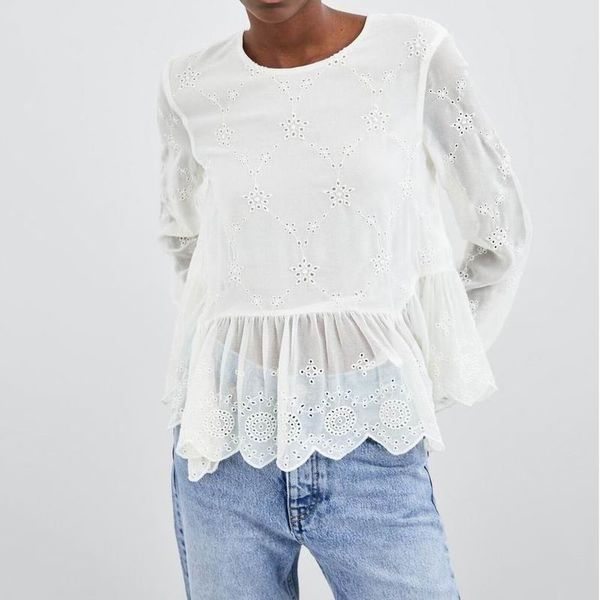 2020 spring women white blouse shirts cotton embroidery hollow out full sleeve o-neck chic preppy lady's
2020 spring women white blouse shirts cotton embroidery hollow out full sleeve o-neck chic preppy lady's
