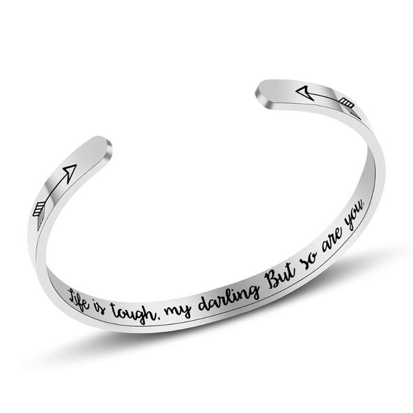 stainless steel bracelet life is tough, my darling but so are you bracelet inspirational arrow female jewelry gift, Black
stainless steel bracelet life is tough, my darling but so are you bracelet inspirational arrow female jewelry gift, Black