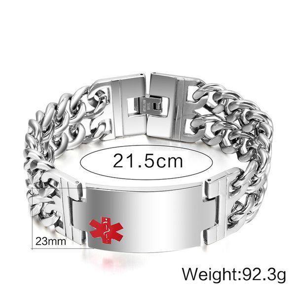 stainless steel figaro link chain medical alert id bracelet wristband bangle for men bracelet jewelry, Black
stainless steel figaro link chain medical alert id bracelet wristband bangle for men bracelet jewelry, Black