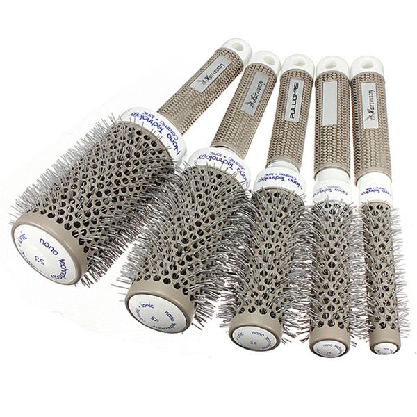 5 pcs per lot ceramic ionic round comb barber hair dressing salon styling tool brush 5 size hairstyling barrel hairbrush styler, Silver
5 pcs per lot ceramic ionic round comb barber hair dressing salon styling tool brush 5 size hairstyling barrel hairbrush styler, Silver