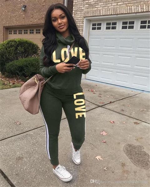sleeve cowl neck letters printed ladies casual sports suits relaxed womens clothing womens love 2 piece tracksuits long, Gray
sleeve cowl neck letters printed ladies casual sports suits relaxed womens clothing womens love 2 piece tracksuits long, Gray