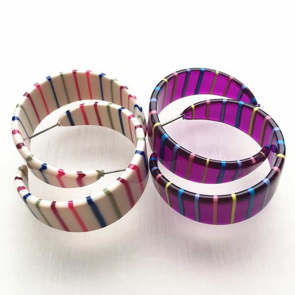 ujbox new japanese korean multicolor striped earrings women big resin acrylic acetate hoop earrings party jewelry gift, Golden;silver
ujbox new japanese korean multicolor striped earrings women big resin acrylic acetate hoop earrings party jewelry gift, Golden;silver