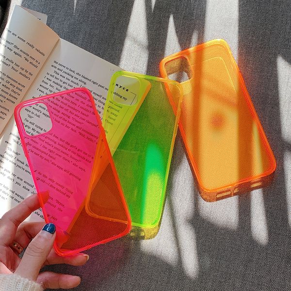 candy color fluorescent phone case for iphone 11 11 pro max xr x xs max 7 8 plus back cover luxury transparent soft bumper cases
candy color fluorescent phone case for iphone 11 11 pro max xr x xs max 7 8 plus back cover luxury transparent soft bumper cases