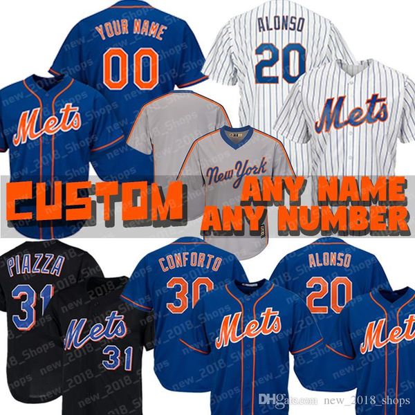 Custom Mets 20 Pete Alonso 52 Yoenis Cespedes 34 Noah Syndergaard 31 Mike Piazza 48 Jacob deGrom 30 Michael Conforto New York baseball jerse
Custom Mets 20 Pete Alonso 52 Yoenis Cespedes 34 Noah Syndergaard 31 Mike Piazza 48 Jacob deGrom 30 Michael Conforto New York baseball jerse