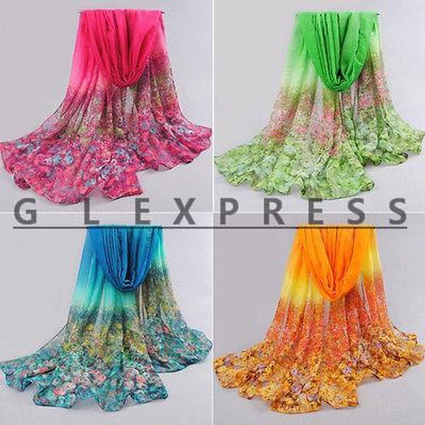 women floral print lady soft long neck large scarf wrap shawl voile stole 
women floral print lady soft long neck large scarf wrap shawl voile stole