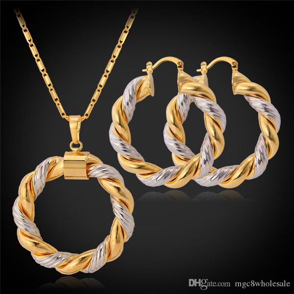 u7 two tone design ожерелье серьги платина / 18k real позолоченные модный круглый ожерелье серьги комплект ювелирных изделий женщины идеальн, Silver
u7 two tone design ожерелье серьги платина / 18k real позолоченные модный круглый ожерелье серьги комплект ювелирных изделий женщины идеальн, Silver