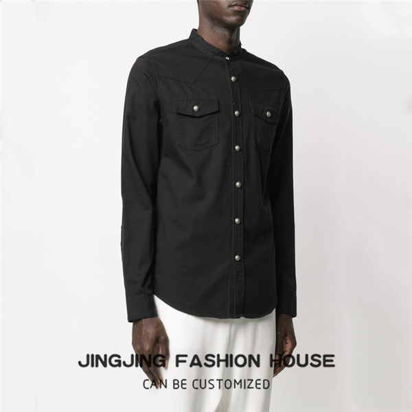 men's casual shirts s-6xl european and american fashion for men slim versatile shirt youth four seasons hair stylist, White;black
men's casual shirts s-6xl european and american fashion for men slim versatile shirt youth four seasons hair stylist, White;black