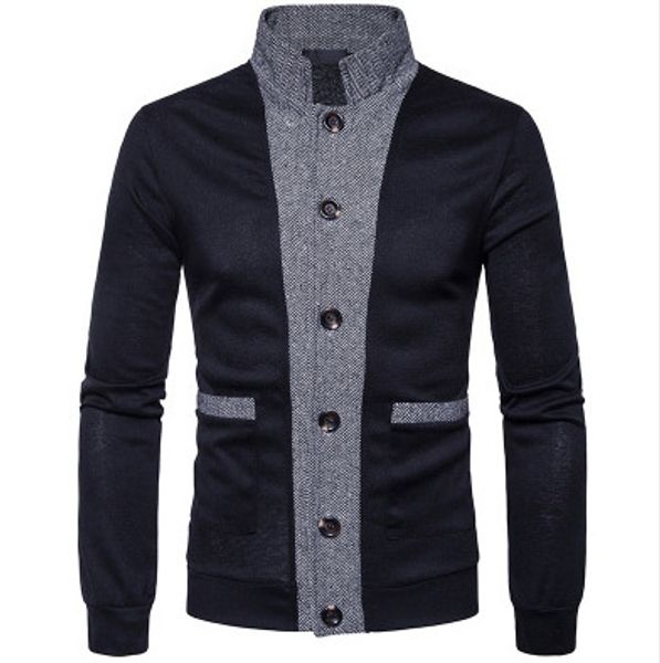 men's sweaters mens spring autumn knitted sweater fashion brand business cardigan stand collar striped slim knit pullover, White;black
men's sweaters mens spring autumn knitted sweater fashion brand business cardigan stand collar striped slim knit pullover, White;black